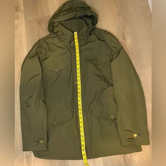 Brooks‎ Brothers Men's Hooded Field Jacket Parka Green Water Repellent Size L